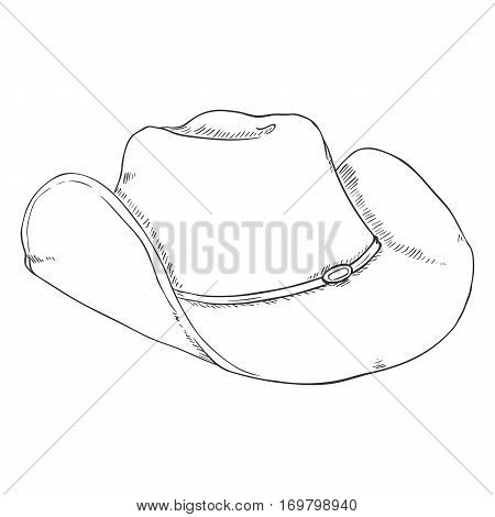 Vector Single Sketch Cowboys Hat