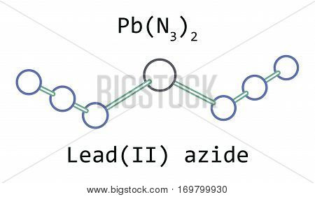 molecule Lead azide PbN6 isolated on white