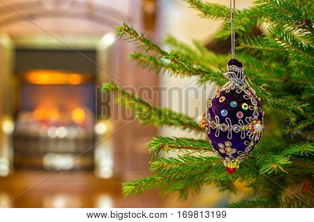 Christmas background Christmas tree fireplace concept design illustration