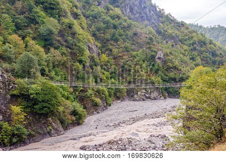 Monkey Bridge In Lahich, Azerbaijan