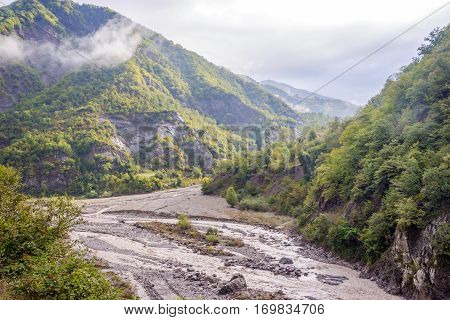 River Valley In Lahich, Azerbaijan