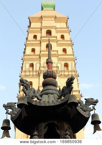 Ancient Haibao Pagoda (Sea Treasure Pagoda) in Yinchuan Ningxia province of China