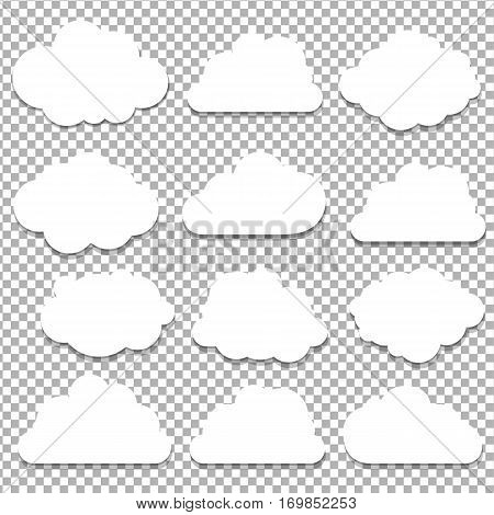 Clouds Big Set Isolated on Transparent Background With Gradient Mesh Vector Illustration
