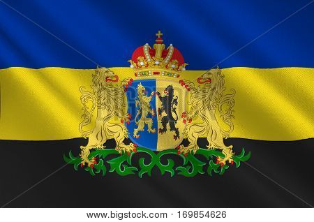 Flag of Gelderland is a province of the Netherlands. 3d illustration