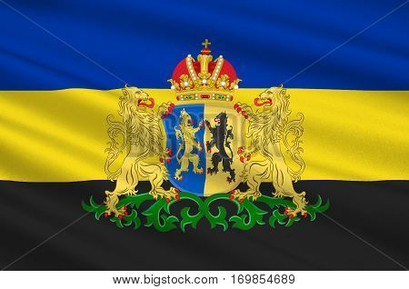 Flag of Gelderland is a province of the Netherlands. 3d illustration