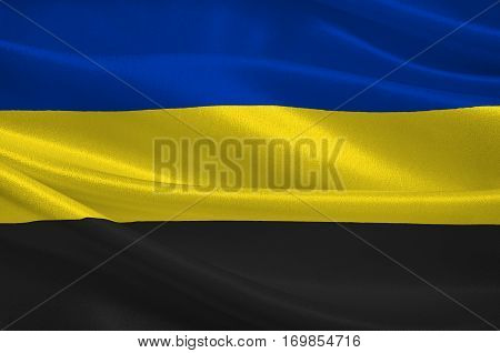 Flag of Gelderland is a province of the Netherlands. 3d illustration