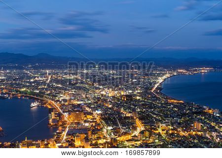 Hakodate City view from Mountain Hakodate