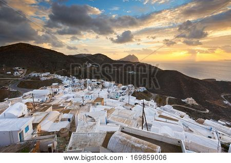 View of Chora village on Anafi island.