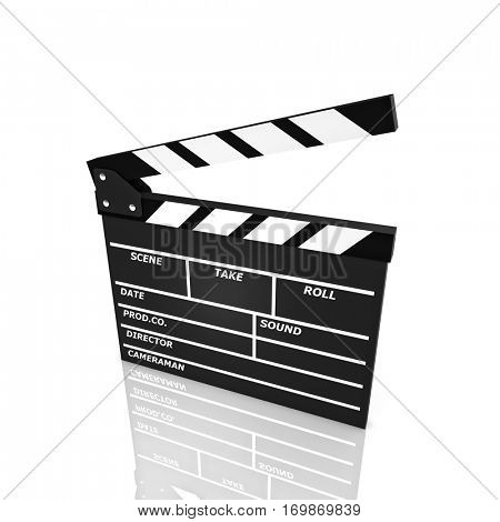 classic clapper board 3d rendering