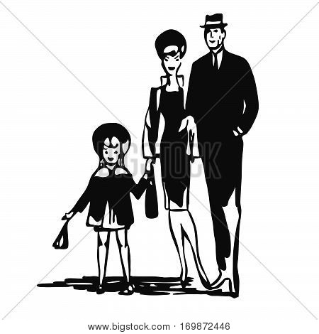 Vintage Family Walk Leisure Time