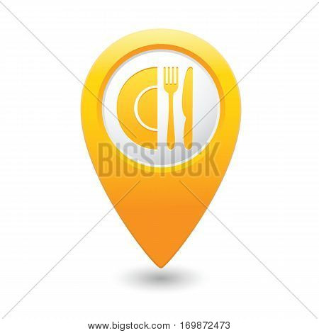 Vap pointer with restaurant icon. Vector illustration