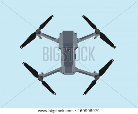 The illustration of the drone on blue background