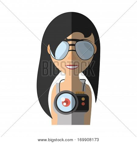 woman with camara icon design, vector illustration image
