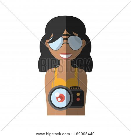 woman with camara icon design, vector illustration image