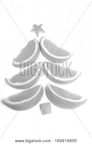 Christmas tree made from orange