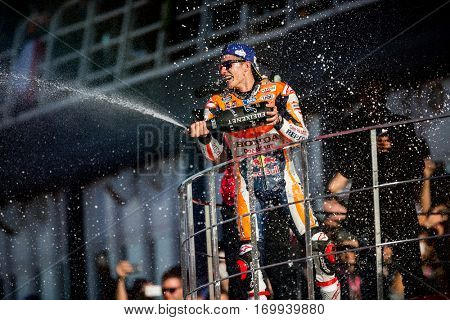 VALENCIA, SPAIN - NOV 13: Marc Marquez during Motogp Grand Prix of the Comunidad Valencia on November 13, 2016 in Valencia, Spain.