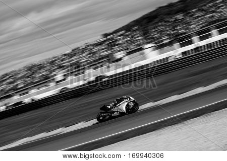 VALENCIA, SPAIN - NOV 13: Jonas Folger in Moto2 Race during Motogp Grand Prix of the Comunidad Valencia on November 13, 2016 in Valencia, Spain.