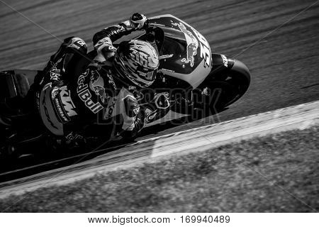 VALENCIA, SPAIN - NOV 13: Mika Kallio during Motogp Grand Prix of the Comunidad Valencia on November 13, 2016 in Valencia, Spain.