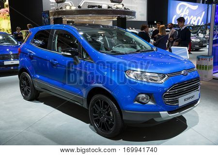 Blue Ford Ecosport Compact Suv Car