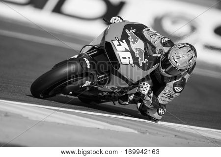 VALENCIA, SPAIN - NOV 12: Mika Kallio during Motogp Grand Prix of the Comunidad Valencia on November 12, 2016 in Valencia, Spain.