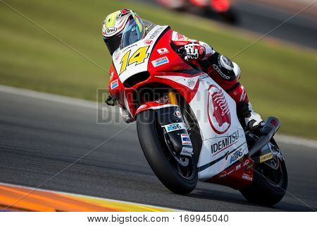 VALENCIA, SPAIN - NOV 12: Ratthapark Wilairot in Moto2 Qualifying during Motogp Grand Prix of the Comunidad Valencia on November 12, 2016 in Valencia, Spain.