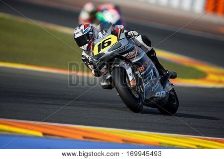 VALENCIA, SPAIN - NOV 12: Hugo Clere in Moto2 Qualifying during Motogp Grand Prix of the Comunidad Valencia on November 12, 2016 in Valencia, Spain.