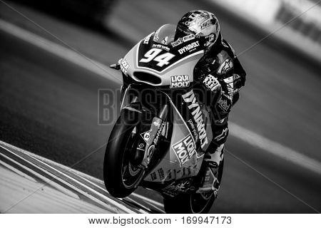 VALENCIA, SPAIN - NOV 12: Jonas Folger in Moto2 Qualifying during Motogp Grand Prix of the Comunidad Valencia on November 12, 2016 in Valencia, Spain.