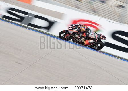 VALENCIA, SPAIN - NOV 11: Jonas Folger during Motogp Grand Prix of the Comunidad Valencia on November 11, 2016 in Valencia, Spain.