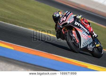 VALENCIA, SPAIN - NOV 11: Jonas Folger during Motogp Grand Prix of the Comunidad Valencia on November 11, 2016 in Valencia, Spain.