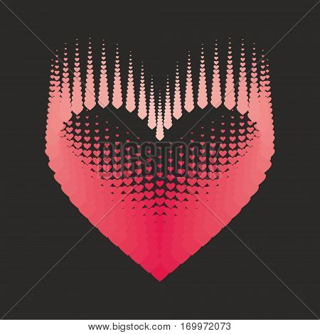 Romantic design element - heart for valentines day. Halftone pattern.