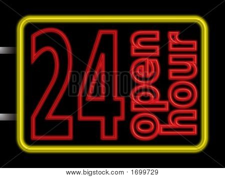 Neon Sign nonstop otevřené