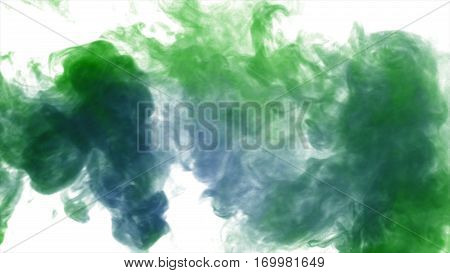 Colorful Thick Smoke On A White Background Isolated