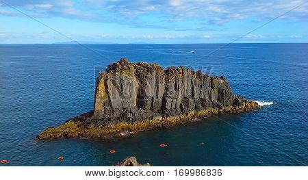 The rock in the ocean Madeira Funchal Portugal