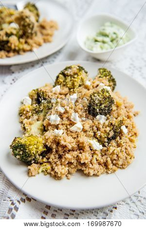 Warm Detox Salad From Quinoa And Broccolli