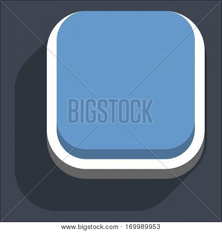Use it in all your designs. Flat web internet square button with dark shadow in 3D style. Inactive variant. Quick and easy recolorable shape. Vector illustration a graphic element