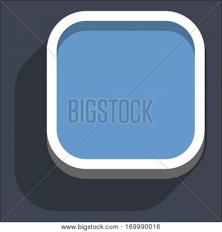Use it in all your designs. Flat web internet square button with dark shadow in 3D style. Clicked variant. Quick and easy recolorable shape. Vector illustration a graphic element