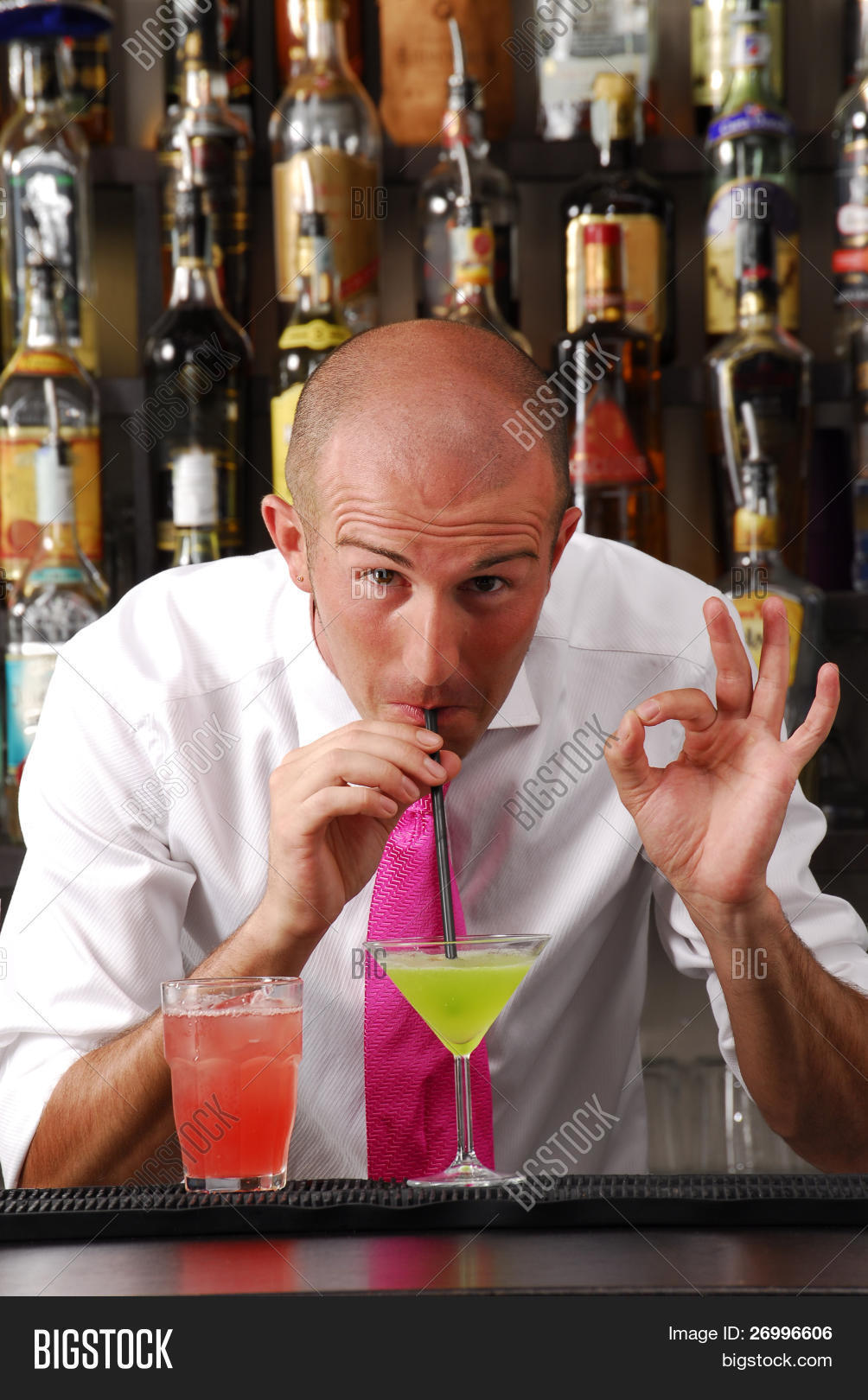 Bartender Drinking Image & Photo (Free Trial) Bigstock