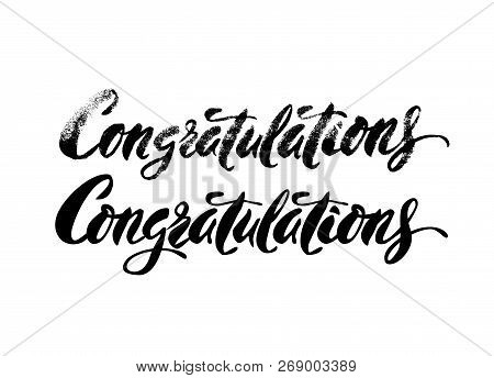 Creative Hand Drawn Lettering Congratulations. Ink Illustration. Modern Brush Calligraphy.