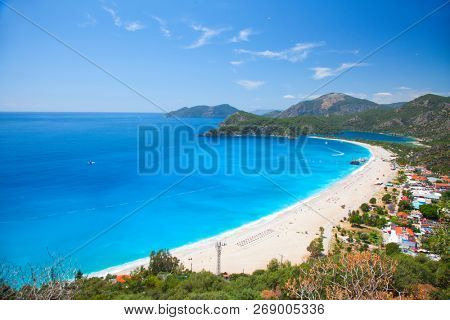 aerial view of Blue Lagoon in Oludeniz, Turkey