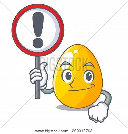 With Sign Golden Egg Cartoon For Greeting Card