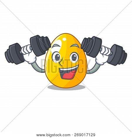 Fitness Golden Egg Cartoon For Greeting Card