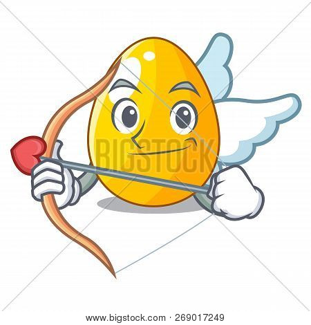 Cupid Golden Egg Cartoon For Greeting Card