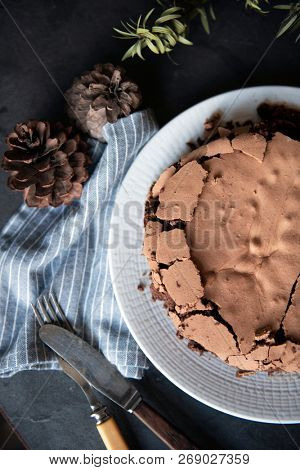 Homemade sticky chocolate mud cake
