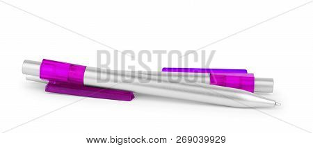 Pen Isolated On White Background, Blue Color