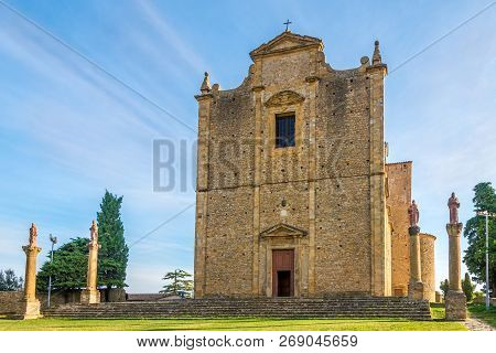 View At The Facade Of San Giusto Church In Volterra - Italy,tuscany