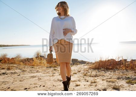 Woman Feeling Active And Cheerful During The Pregnancy