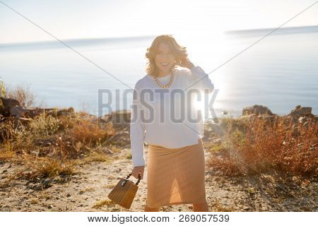 Pregnant Woman Spending Her Babymoon Walking Outdoor