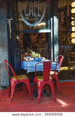 Istanbul, Turkey: Colorful Cafe, Decorated In Retro Style At Balat Which Is A Historic Neighbourhood