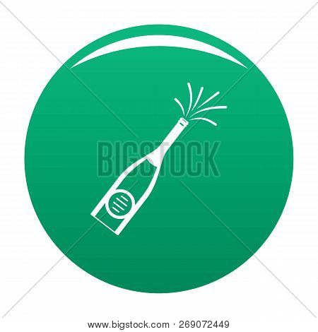 Bubble Champagne Icon. Simple Illustration Of Bubble Champagne Vector Icon For Any Design Green