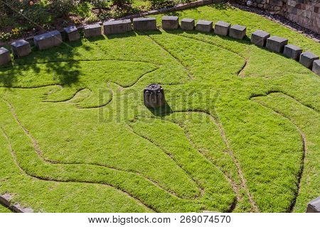 Park Near Convent Santo Domingo In Cuzco, Peru.